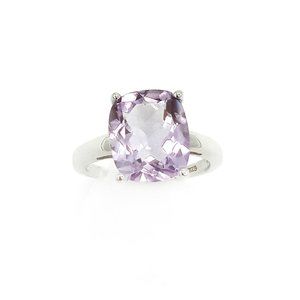 5 Ct Rose De France Amethyst Sterling Silver Ring, Size 7